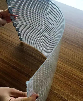 Çin Fabrikası P7.5 P10 Tam Renkli Kapalı Film Yumuşak Kavisli Perde Yüksek Şeffaf Led Ekran